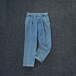 CssuGent那不勒斯皇后高定双刀廓尔格牛仔西装裤男重工水洗休闲裤