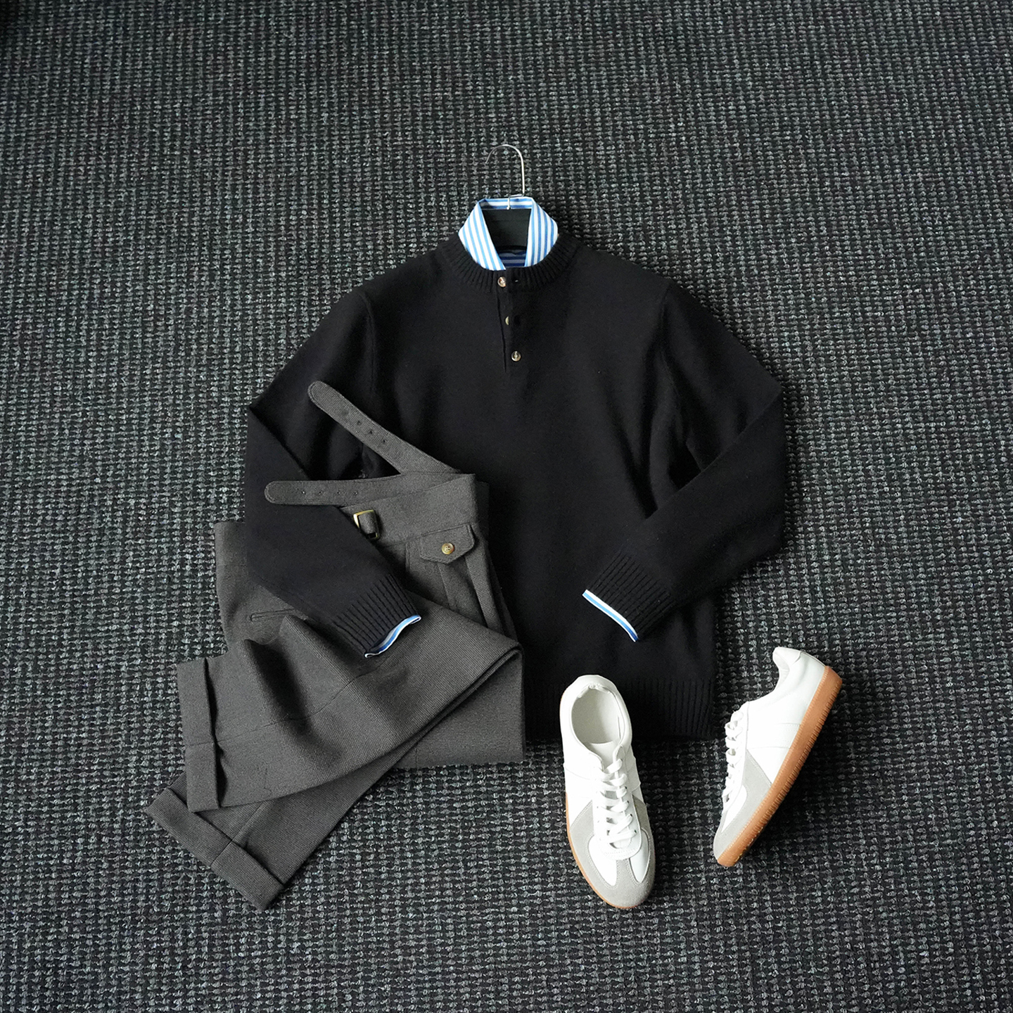 亨利领厚款毛衣男雅痞保暖打底衫