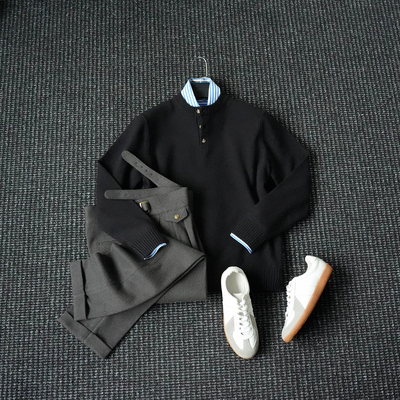 亨利领厚款毛衣男雅痞保暖打底衫