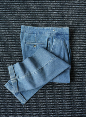 CssuGent那不勒斯皇后双刀廓尔格牛仔西裤男水洗通勤高腰牛仔裤潮