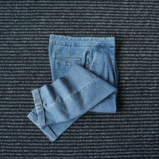 CssuGent那不勒斯皇后双刀廓尔格牛仔西裤男水洗通勤高腰牛仔裤潮