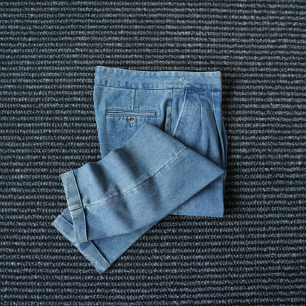 CssuGent那不勒斯皇后双刀廓尔格牛仔西裤男水洗通勤高腰牛仔裤潮