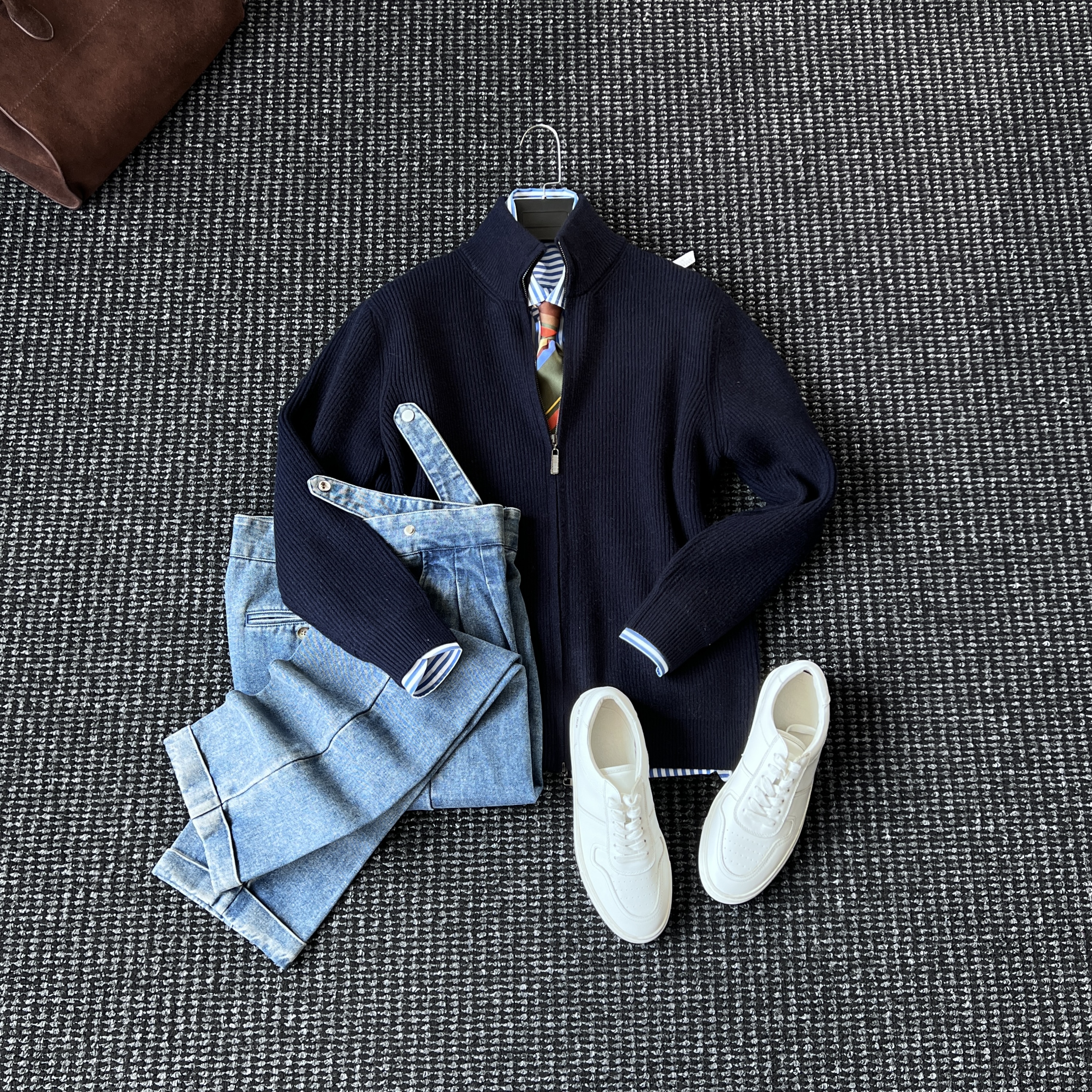 毛衣外套男绵羊毛线衫黑色针织衫