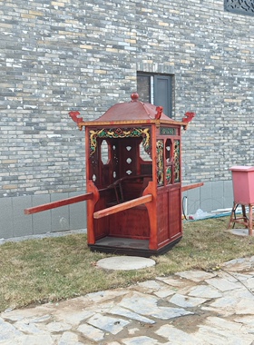 五彩抬轿大花轿民俗怀旧老物件博物馆展览仿古轿子景区古镇摆件