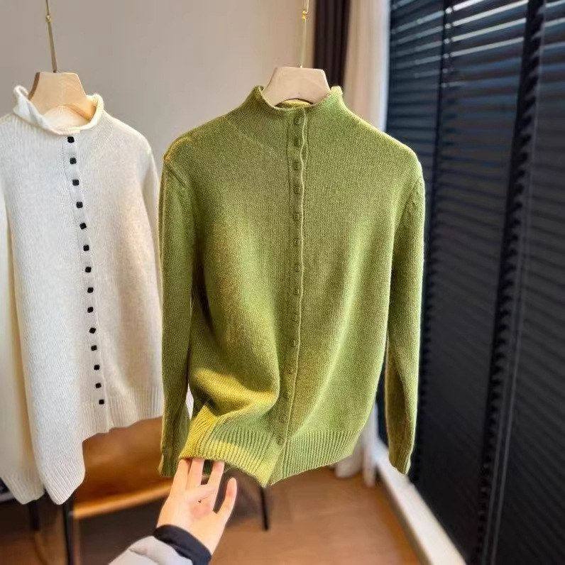 设计感立领方扣毛衣24支羊毛兔毛排扣针织衫上衣女秋冬L0113Z,女装/女士精品,毛衣,淘宝优惠券,粉丝福利购,淘宝优惠卷