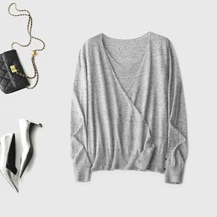 假两件套羊毛开衫 叠穿天赋 外套秋 一件穿出法式 慵懒美学作弊装