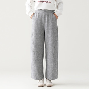 加绒加厚裤子女冬季新款显瘦弯刀裤密密绒梨形卫裤小个子休闲裤