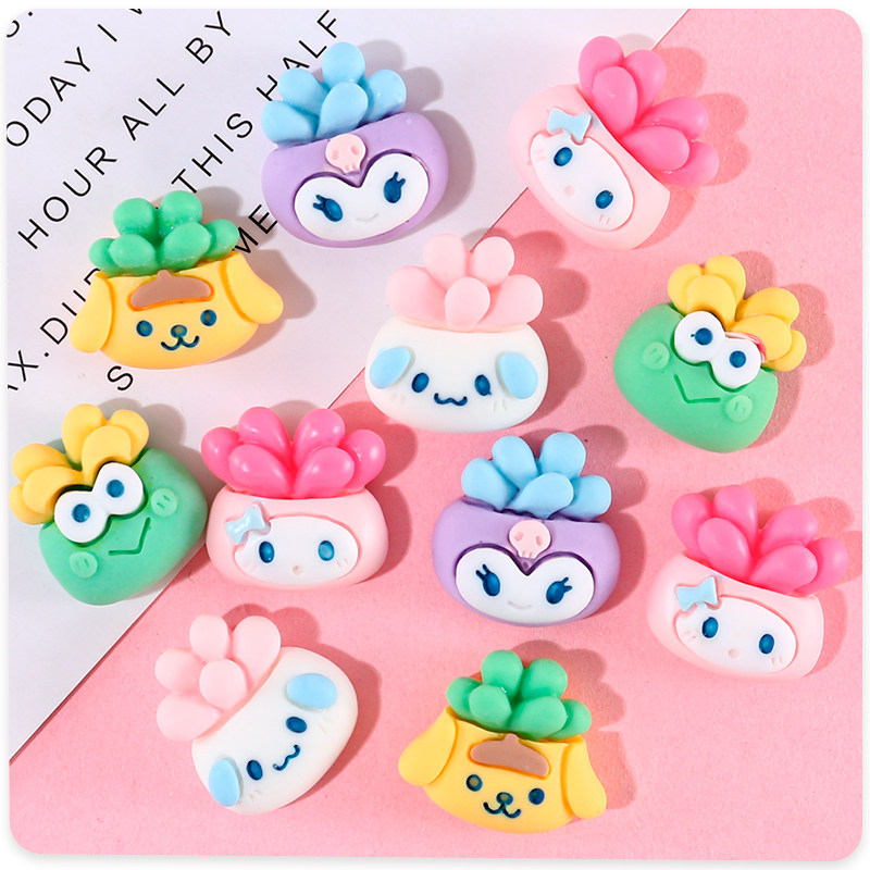 卡通q版仿真多肉植物奶油胶diy材料创意树脂配件手工制作装饰百搭