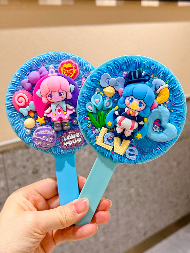 여성의 날 휴대용 거울 화장 거울 학생 휴대용 크림 접착제 DIY 재료 팩 이벤트 사이트