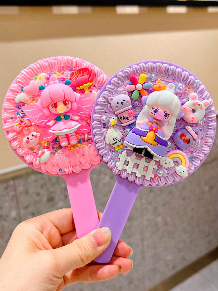 여성의 날 휴대용 거울 화장 거울 학생 휴대용 크림 접착제 DIY 재료 팩 이벤트 사이트