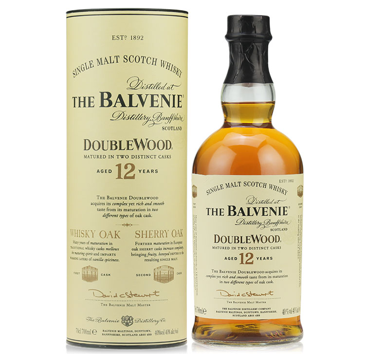 进口洋酒Balvenie百富12年双桶苏格兰单一麦芽陈酿威士忌 700ml