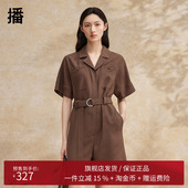 领连体裤 女2024夏新款 收腰显瘦气质通勤西装 播西装 短裤 DDR2JD5570