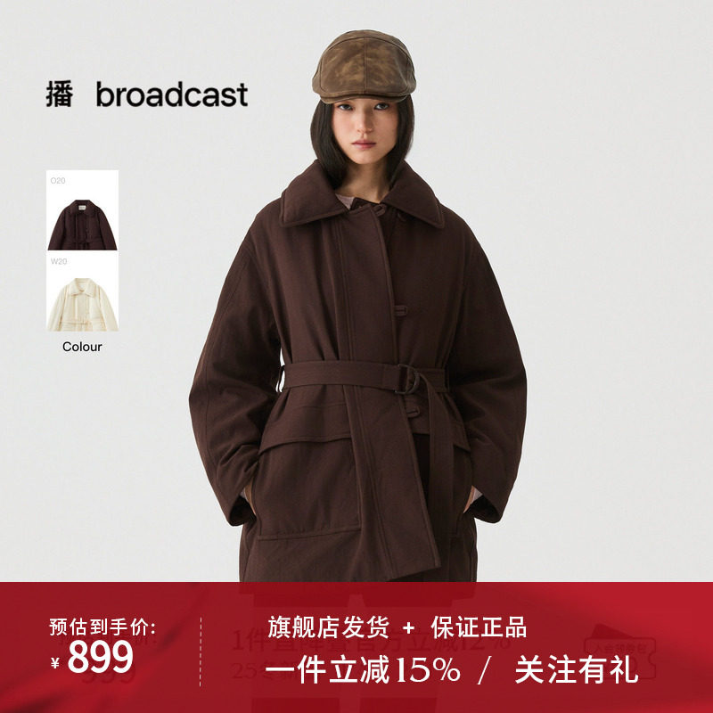 播通勤风衣式短款鸭绒羽绒服女冬季宽松户外外套DDS4RD5266