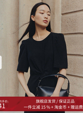 播黑色连衣裙女商场同款夏季新款气质法式茶歇裙BDR2LD1516