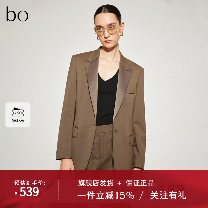 播商场同款黑标系列质感单粒扣西服女24秋宽松外套BDR3XD2320