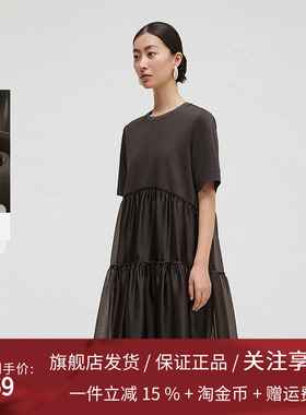 播商场同款连衣裙女2024秋新款休闲宽松中长款蛋糕裙BDR3LD1970