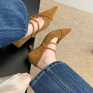 2026新款春款尖头小众细跟高跟浅口气质时尚百搭单鞋女