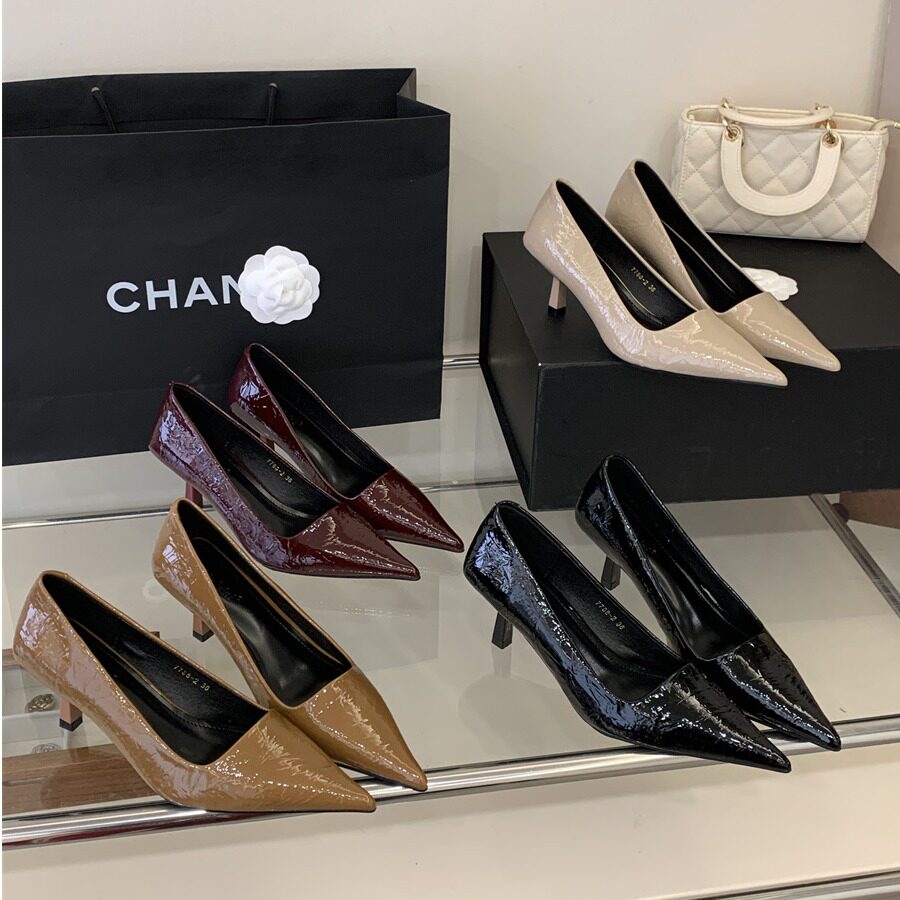 2026春季法式尖头高跟鞋细跟一脚蹬浅口瓢鞋高级感气质通勤单鞋女