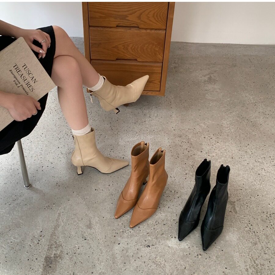 尖头细高跟显瘦秋冬短筒女靴
