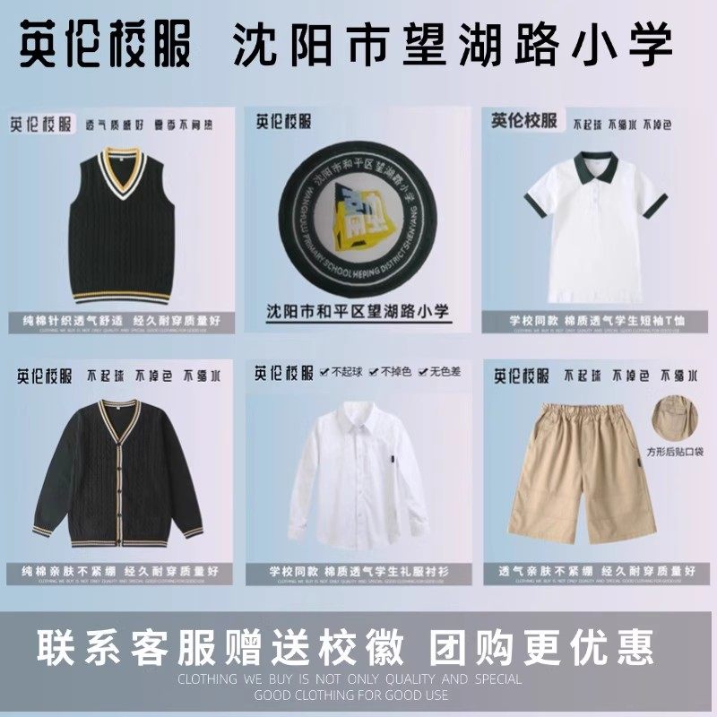 【校徽校服】沈阳市和平区望湖路小学  T恤短袖运动服冲锋衣 - 实物图