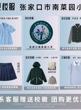 校徽校服】张家口市南菜园小学 英伦学生运动服短袖T恤礼仪服夏装