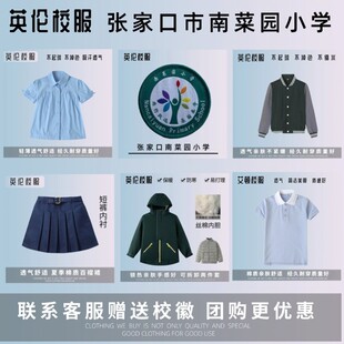 校徽校服】张家口市南菜园小学 英伦学生运动服短袖T恤礼仪服夏装