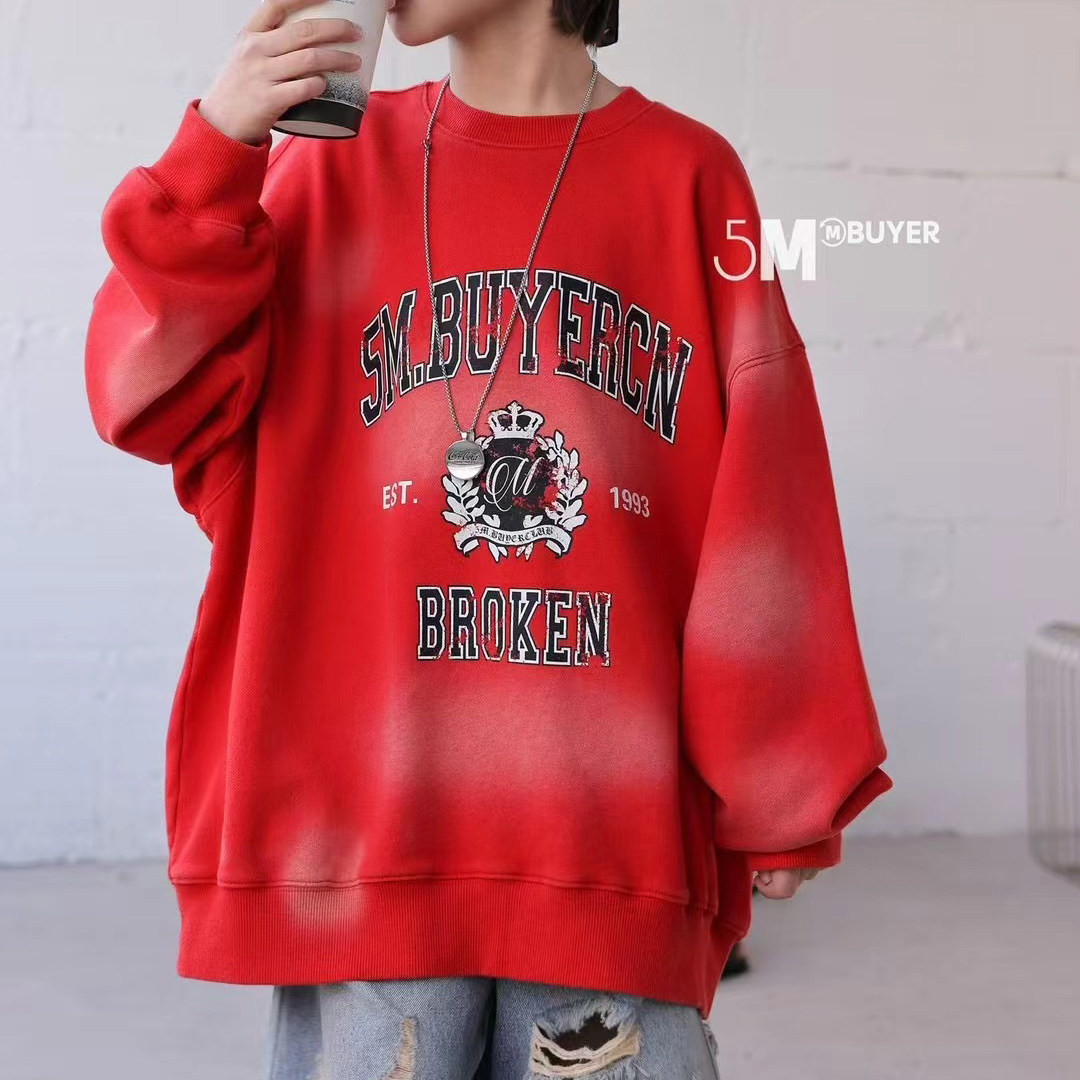 【现货】潮牌童装男童女童红色卫卫衣/绒衫