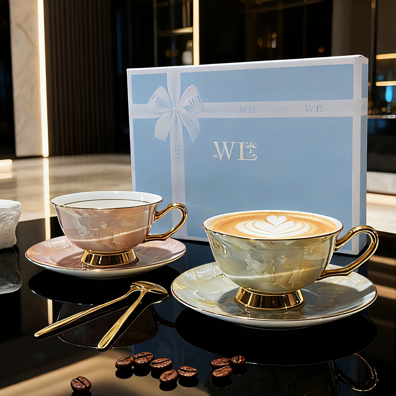 骨瓷奢华咖啡杯碟欧式茶具套装