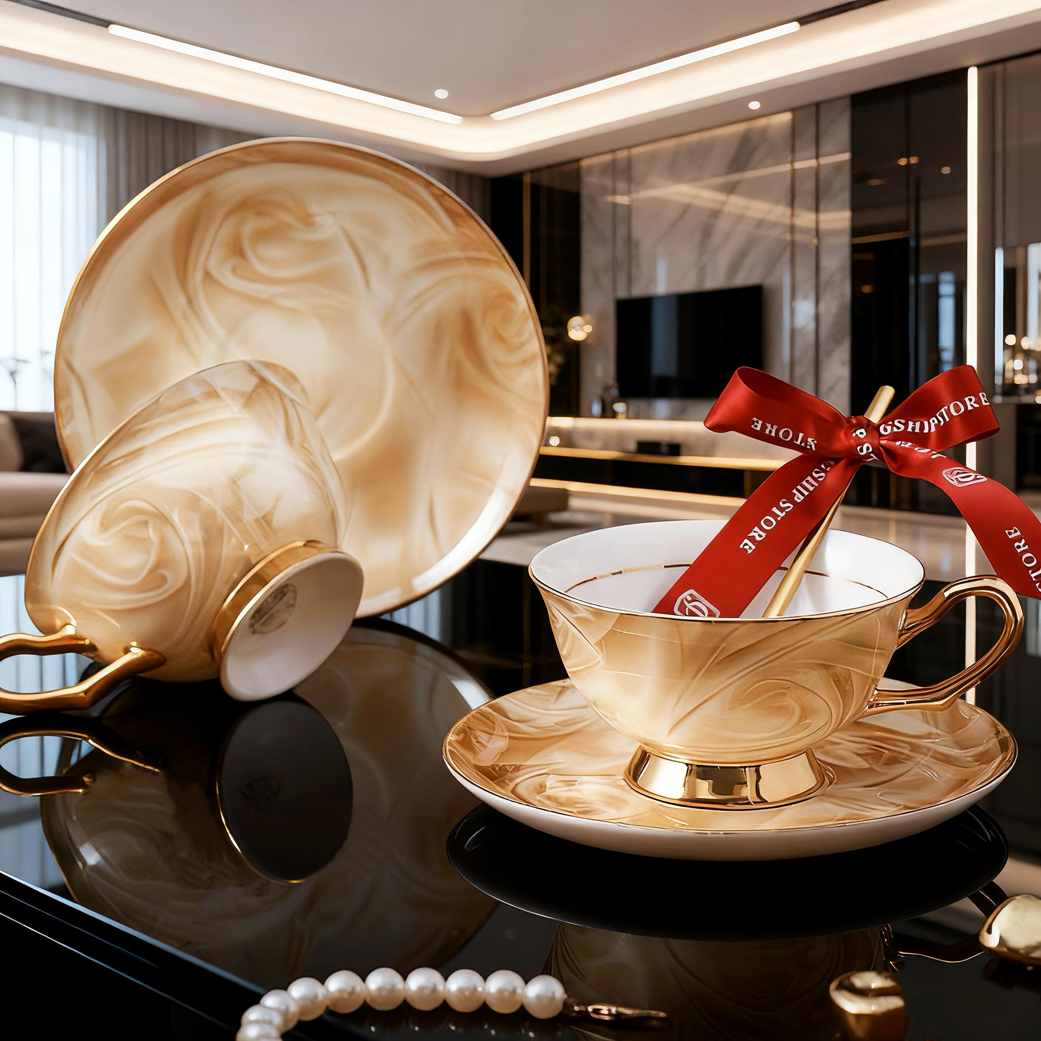 摩卡时代高级感骨瓷咖啡杯欧式茶具套装奢华陶瓷英式下午茶杯精致