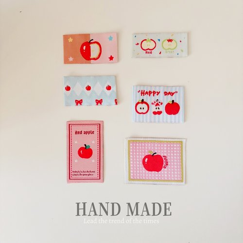 苹果系列韩系布标包包刺绣织唛