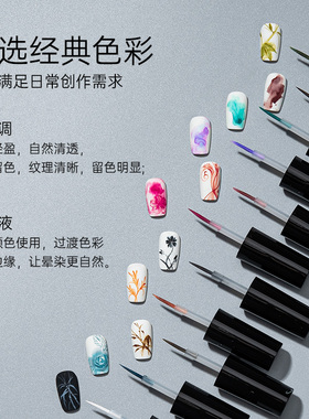 美甲水染液晕染液自干色彩清晰