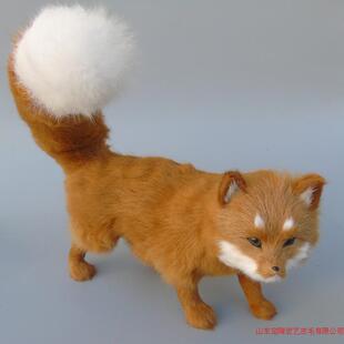 刀剑乱舞 cos鸣狐仿真狐狸摆件黄狐狸 仿真狐狸女友礼物摄影道具