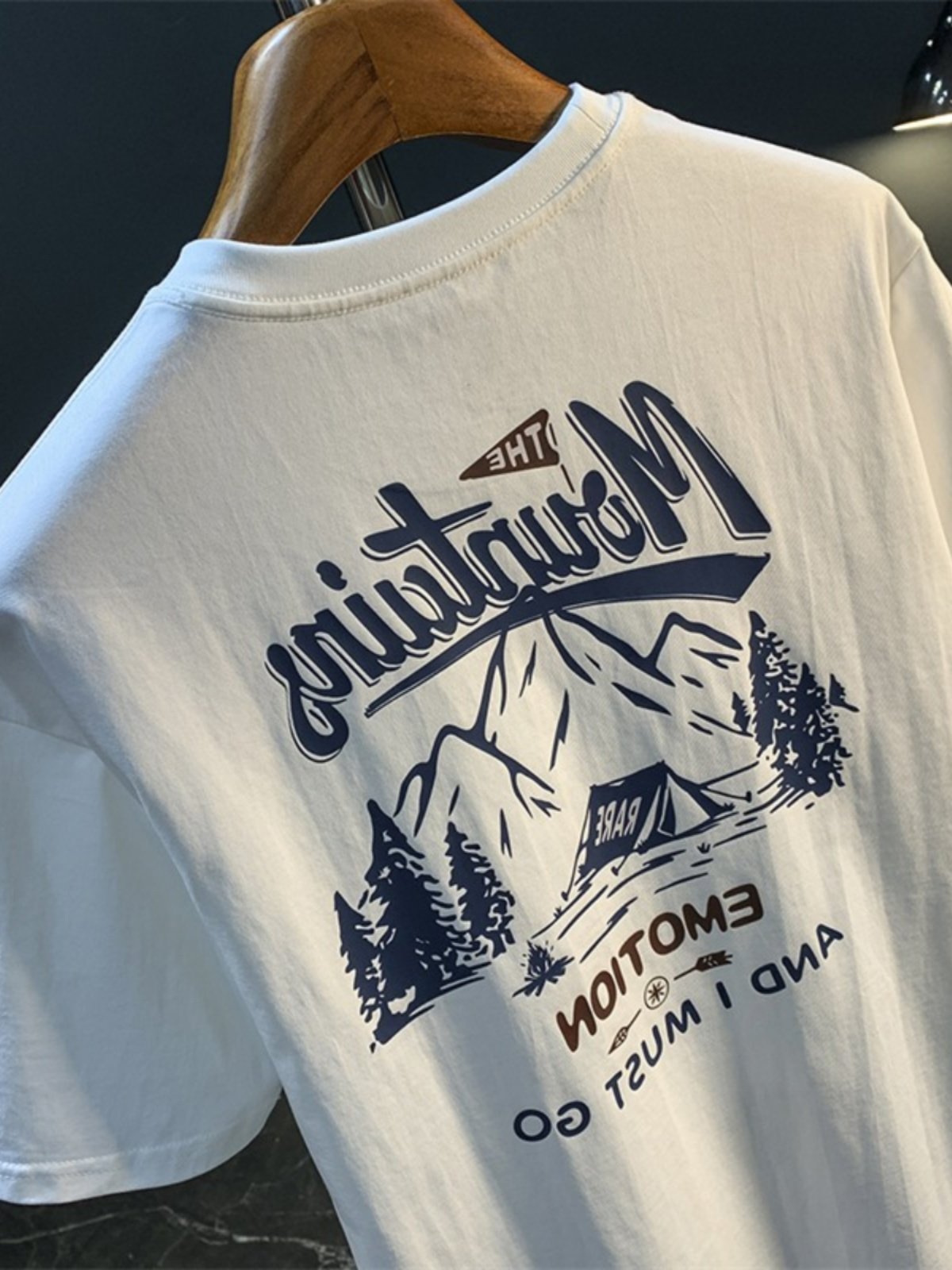 대외 무역 통관 꼬리 상품 브랜드 픽업 여름 가벼운 고급 순면 남성 반팔 티셔츠 트렌디 브랜드 루즈 탑 인