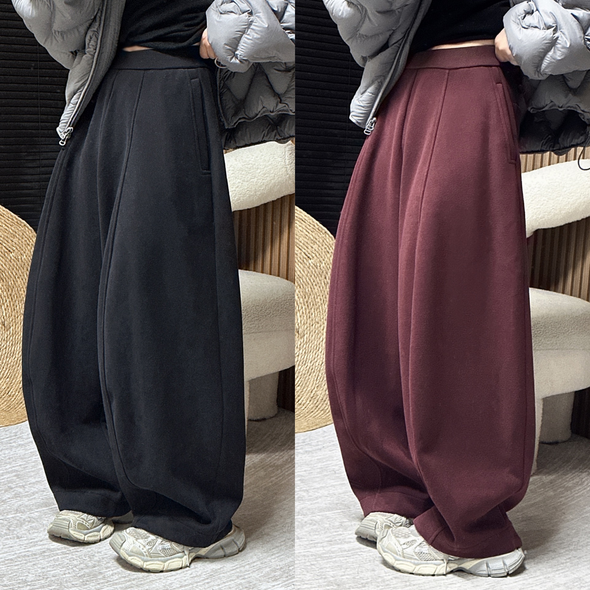 净版压线慵懒休闲裤长裤卫裤