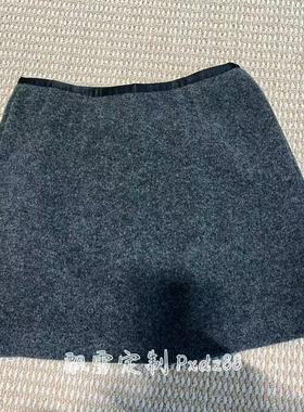 轻熟简约风羊毛呢半身裙女秋冬百搭窄腰包臀短裙灰色