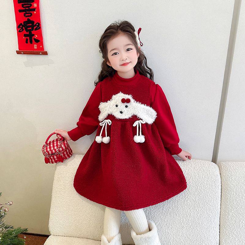 ABC儿童冬季新款拜年服2025女童喜庆新年加绒加厚宝宝冬装裙子潮,童装/婴儿装/亲子装,儿童运动套装,淘宝优惠券,粉丝福利购,淘宝优惠卷