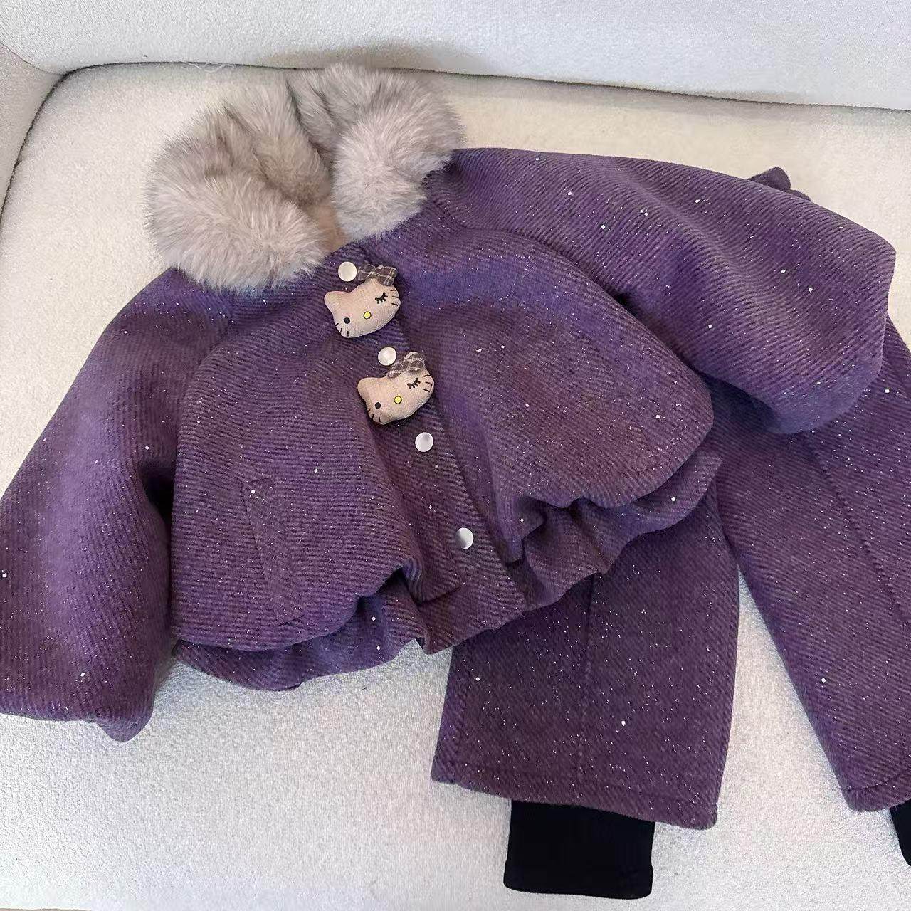 ABC女童冬季加绒加厚保暖两件套2025新款女孩毛领上衣假两件裤子,童装/婴儿装/亲子装,儿童运动套装,淘宝优惠券,粉丝福利购,淘宝优惠卷