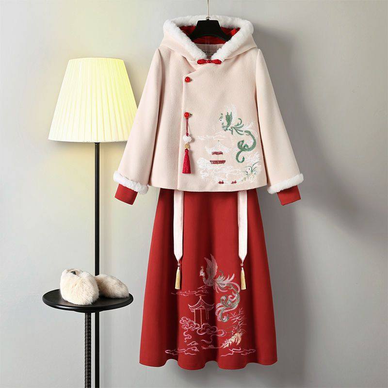 ABC过年汉服冬季女国风汉元素民国风加绒加厚毛呢改良亲子全套中,女装/女士精品,时尚套装,淘宝优惠券,粉丝福利购,淘宝优惠卷