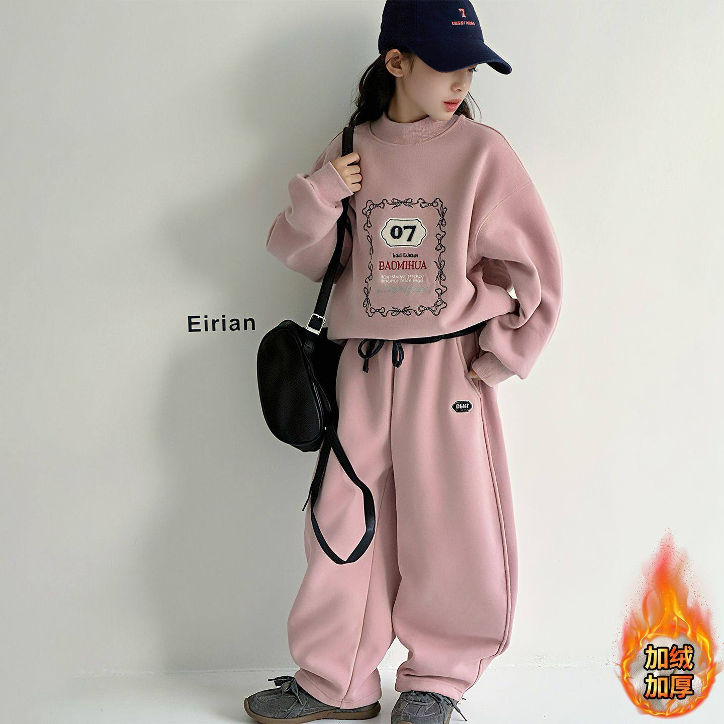 ABC女童秋冬款韩版休闲加绒加厚卫衣套装女大童洋气时髦儿童运动,童装/婴儿装/亲子装,儿童运动套装,淘宝优惠券,粉丝福利购,淘宝优惠卷