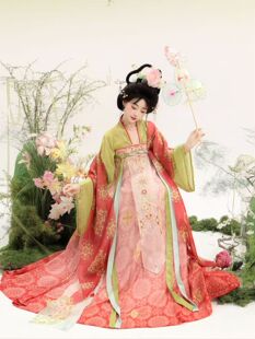 花朝记原创汉服女元素唐制破裙对襟一片齐胸刺绣套装超仙日常