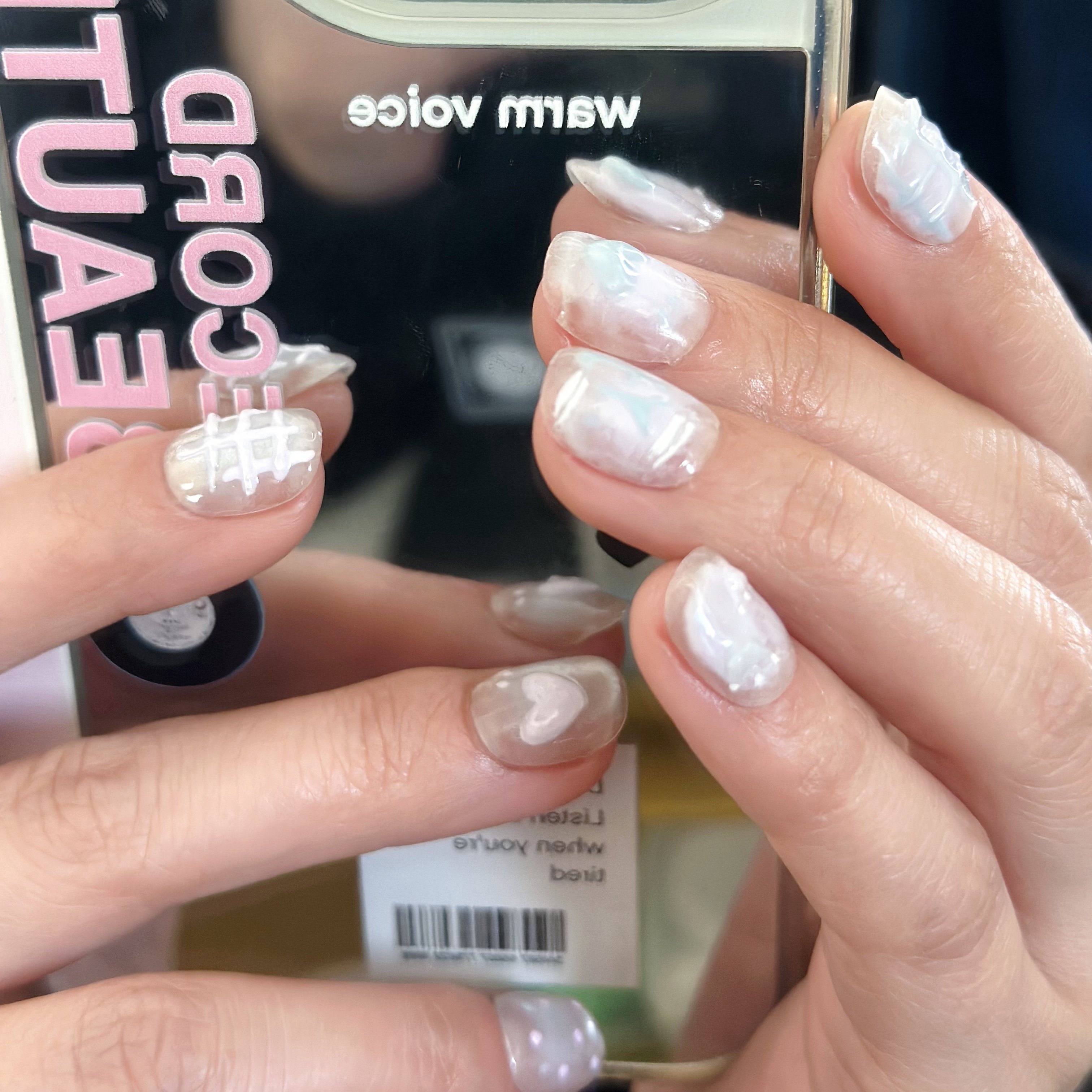 YJ纯手工穿戴甲ins风立体短甲小众设计感美甲猫眼撞色波点假指甲,彩妆/香水/美妆工具,穿戴甲/甲片,淘宝优惠券,粉丝福利购,淘宝优惠卷