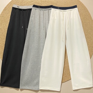 脚口抽绳卫裤 女宽松显瘦拖地裤 自由鱼26002 休闲弯刀裤 2026春新款