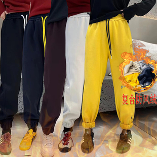 桐桐佳~冬季加绒高弹休闲运动卫裤女宽松显瘦哈伦裤子自由鱼89060
