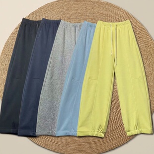 阔腿裤 桐桐佳 女松紧腰糖果色窄版 弹力休闲半收脚口卫裤 86121 春款