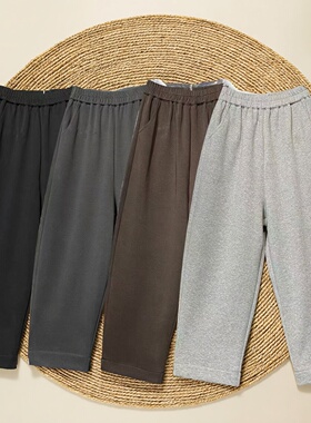 桐桐佳~春季八分休闲奶奶裤女高腰弹力显瘦哈伦裤百搭灯笼裤86125