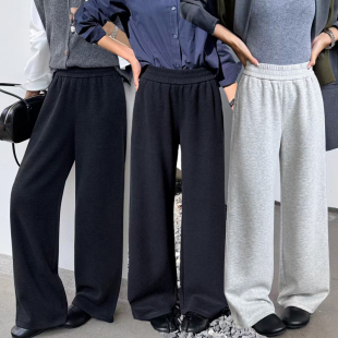 驼绒LuLu裤 阔腿裤 女显瘦长筒裤 垂追窄版 简谜2590 拖地裤 桐桐佳冬季