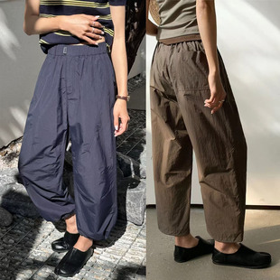 桐桐佳超薄速干宽松休闲女裤高腰透气防晒脚口抽绳卫裤简谜26023