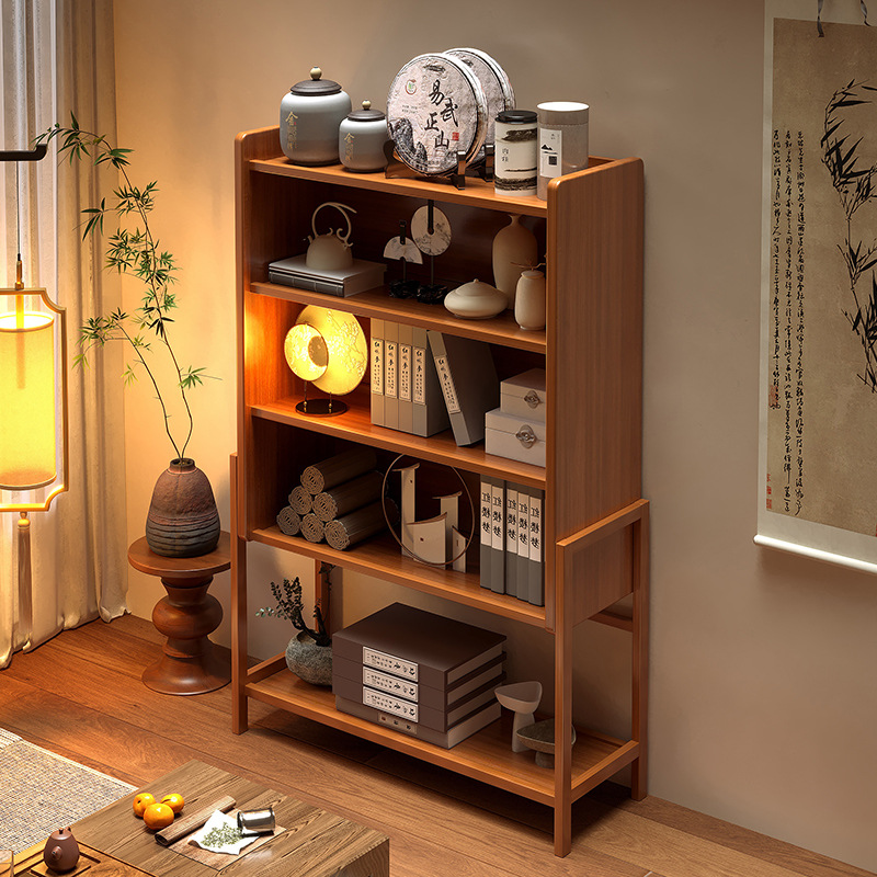实木收纳柜茶水柜置物架防尘