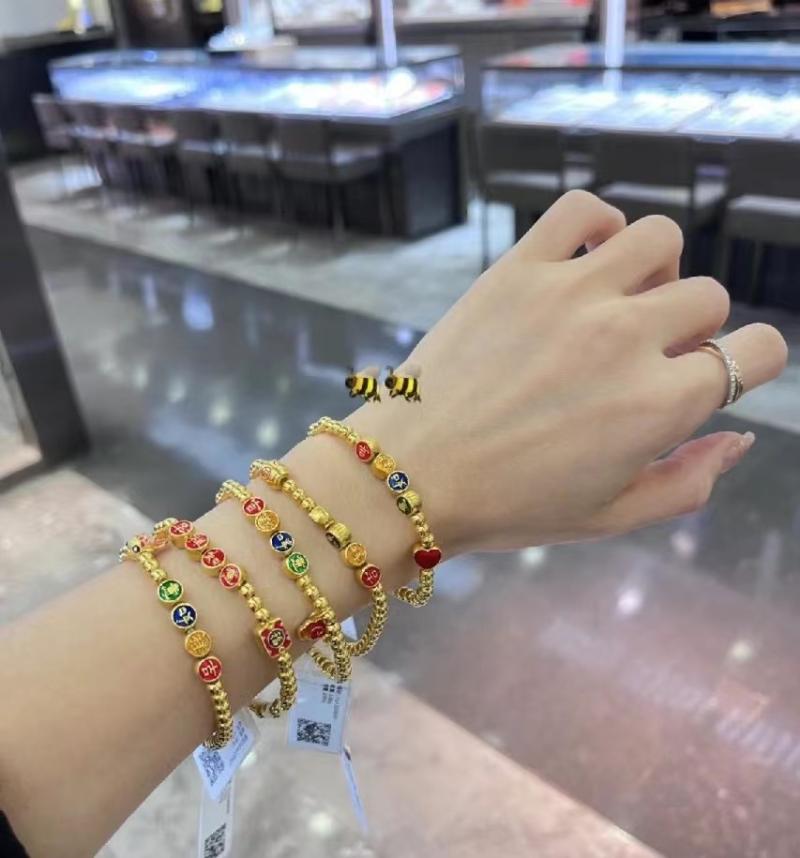 六福珠宝999足金吉祥如意手串