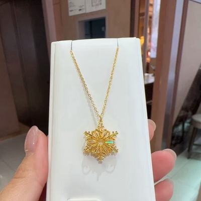 六福珠宝冰钻系列雪花项链